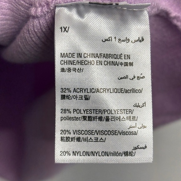NWT INC Sweater Knit Lilac Moon Purple 1x boat neck ribbed - Picture 6 of 8